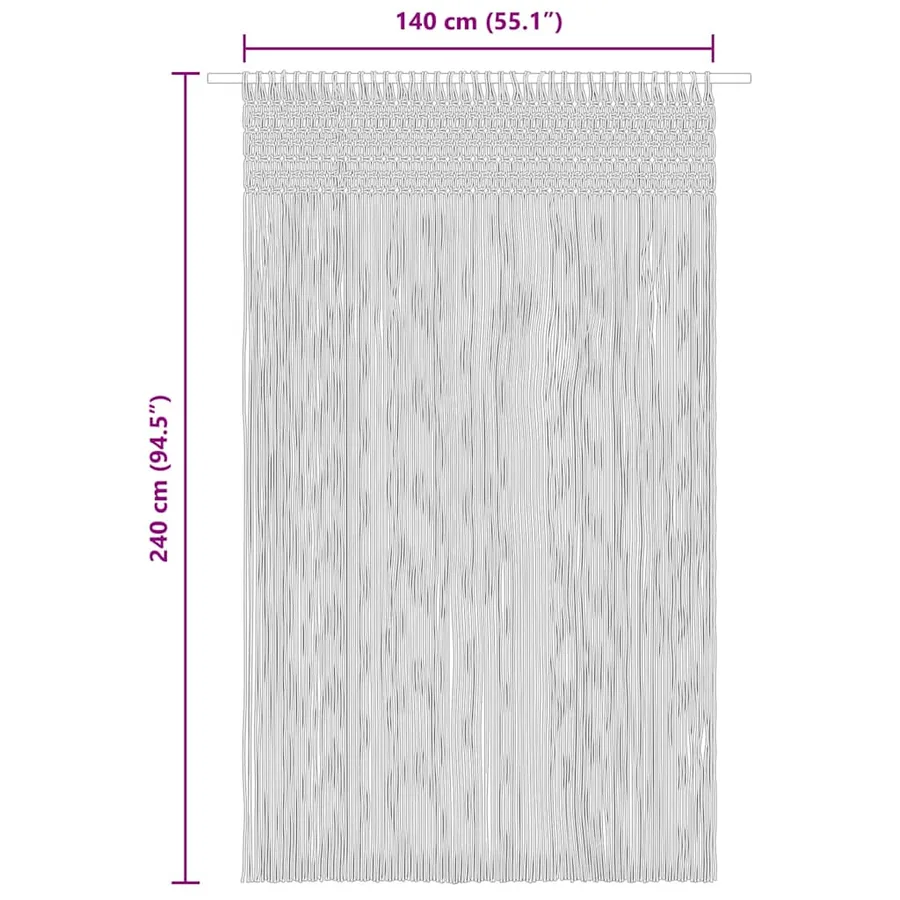 Rideau en macramé 140x240 cm Coton - 6