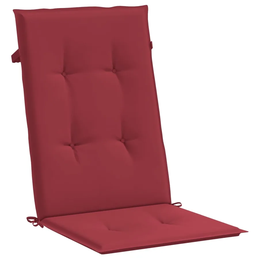 Coussins de chaise de jardin à dossier haut lot de 2 bordeaux - 5