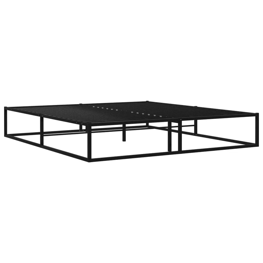 Cadre de lit sans matelas noir métal 180x200 cm - 2