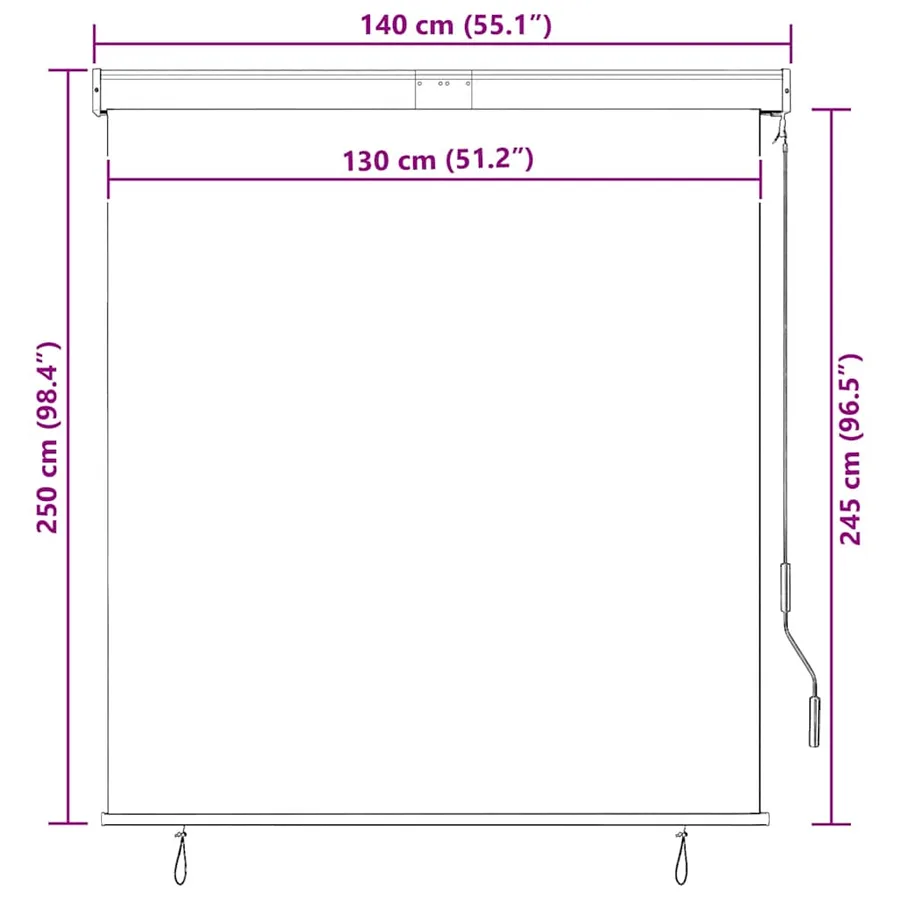 Store roulant d'extérieur 140x250 cm Bleu et blanc - 10