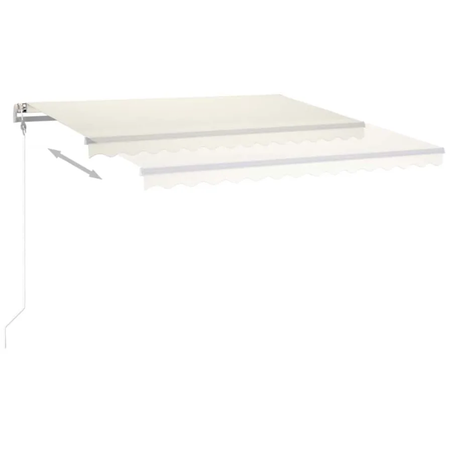 Auvent automatique avec capteur de vent et LED 450x300 cm Crème - 9