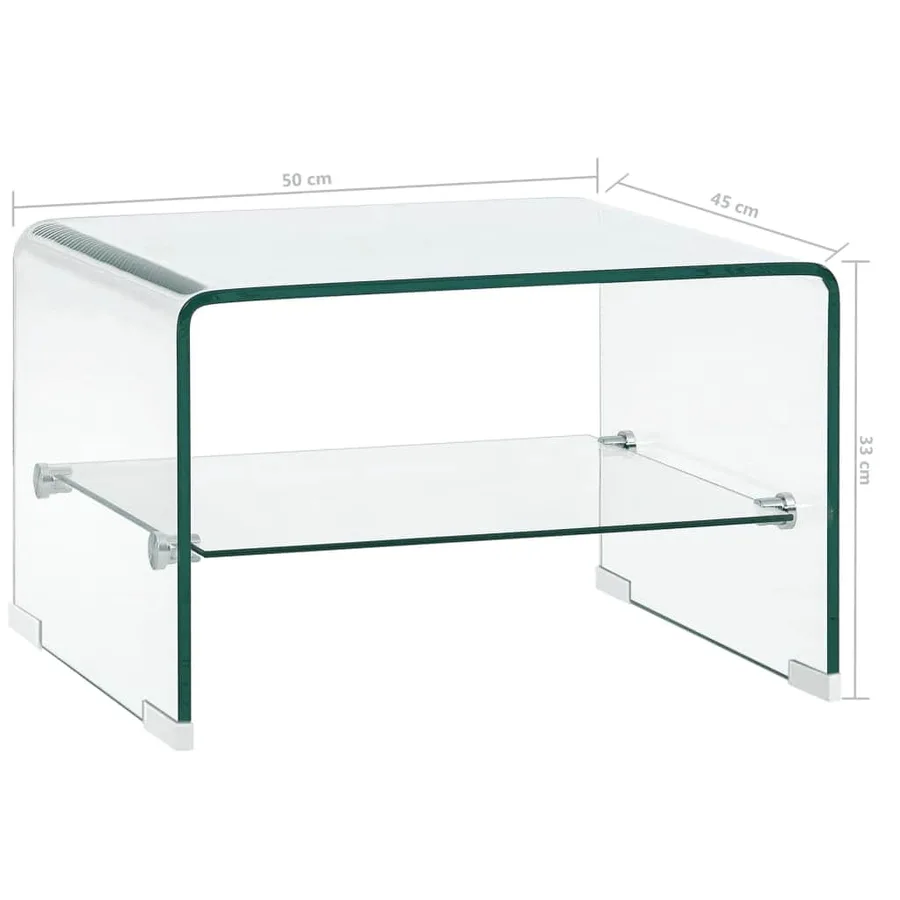 Table basse Clair 50x45x33 cm Verre trempé - 7