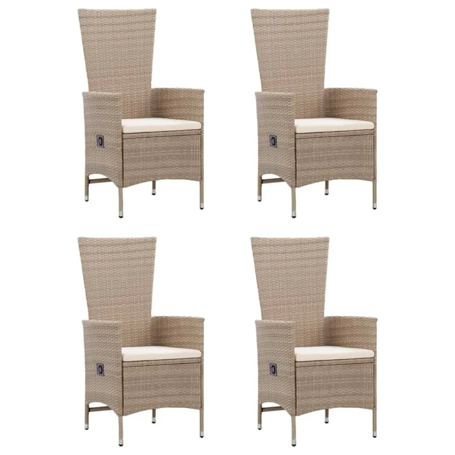 Ensemble à manger de jardin 5 pcs Beige - 2