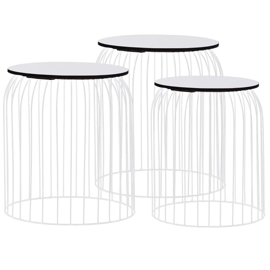Tables basses 3 pcs Blanc - 2