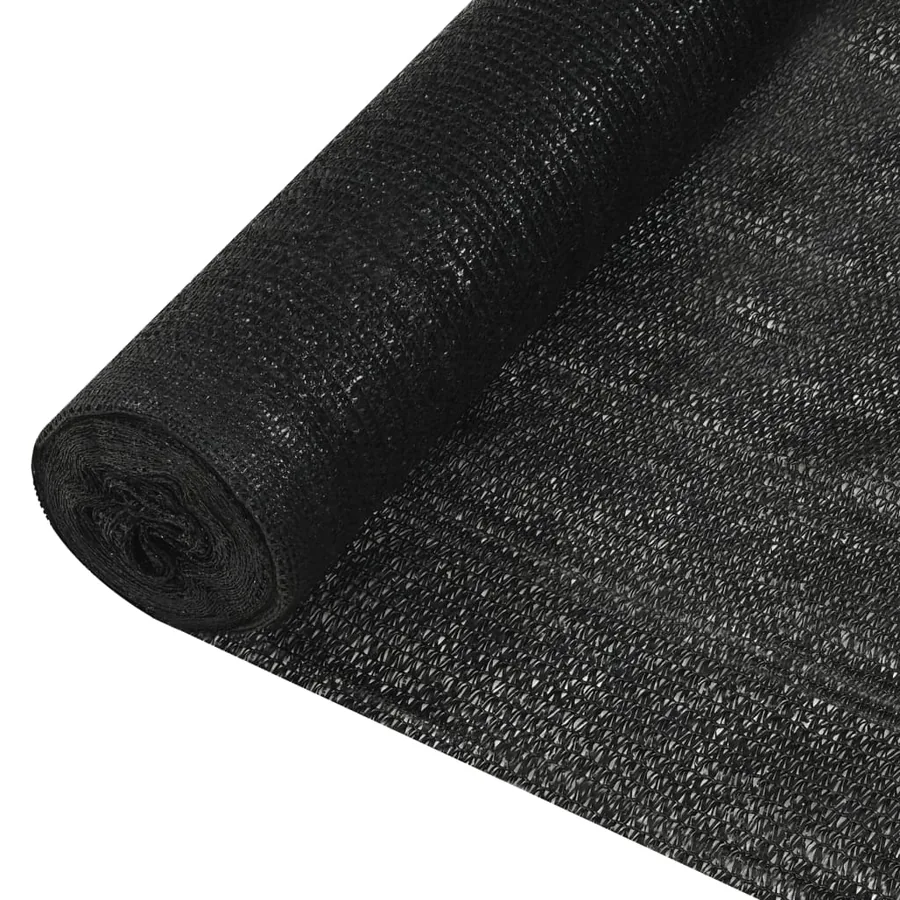 Filet brise-vue Noir 2x25 m PEHD 195 g/m²