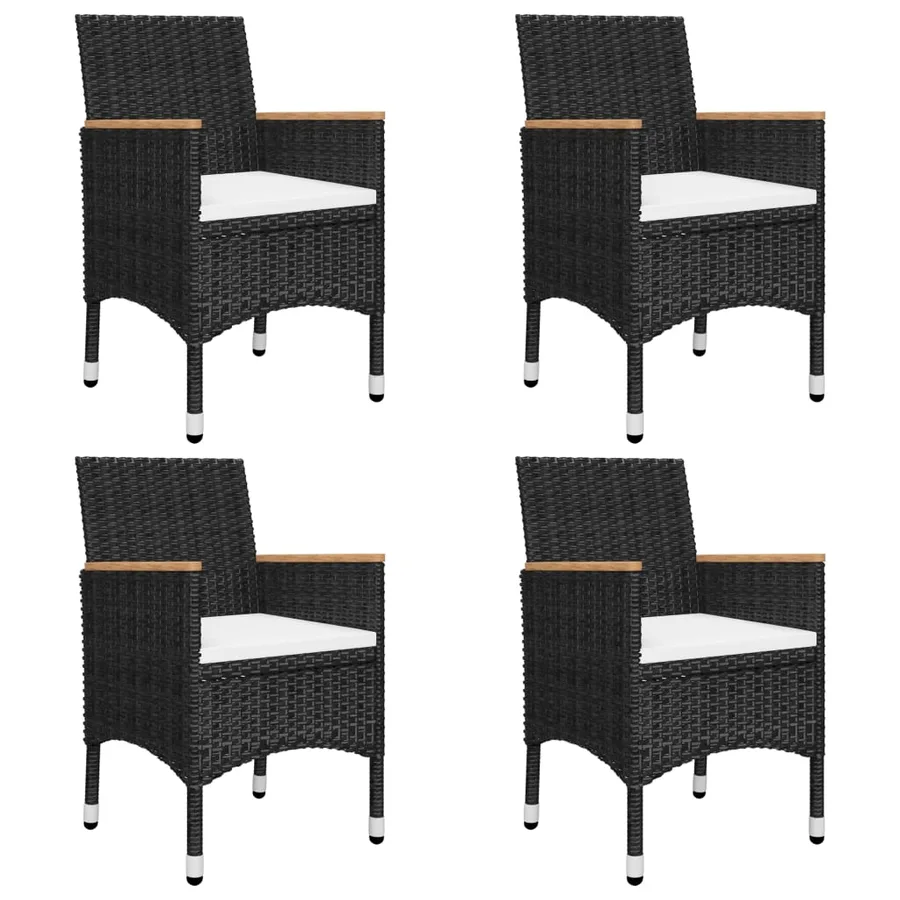 Ensemble à manger de jardin 5 pcs Noir - 5