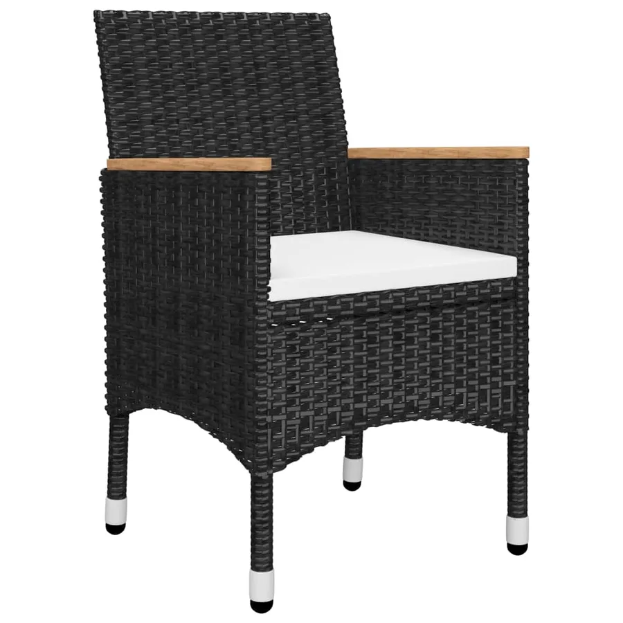 Ensemble à manger de jardin 5 pcs Noir - 6