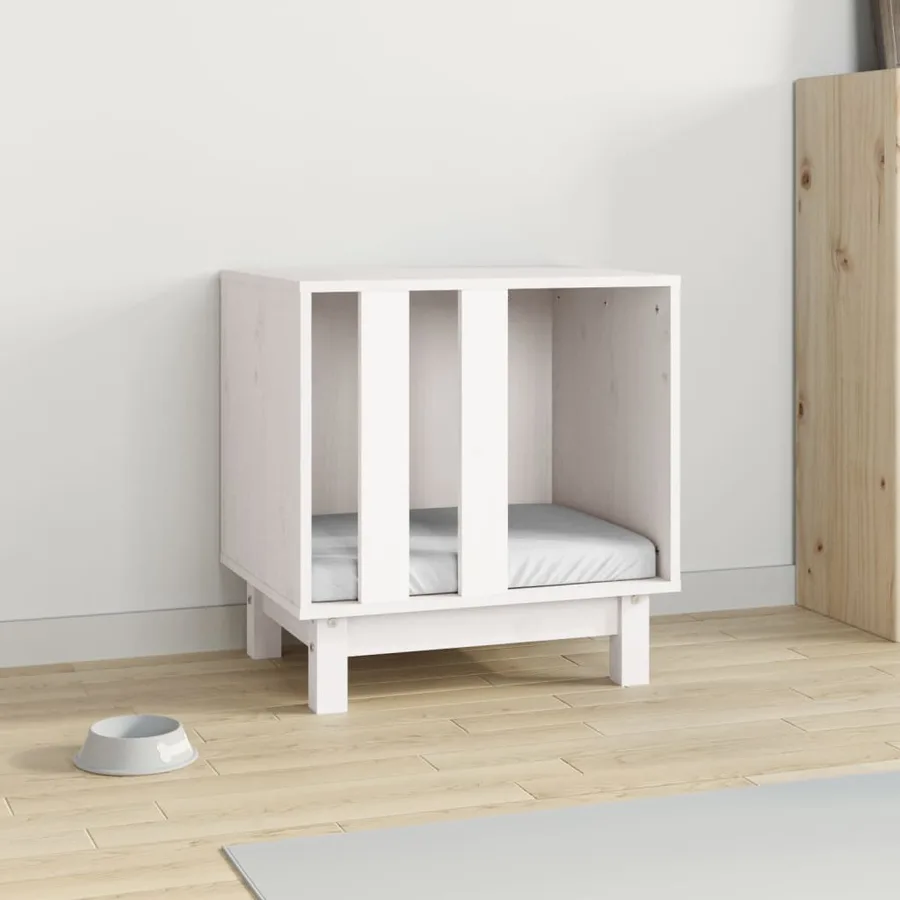 Niche pour chien Blanc 50x40x52 cm Bois de pin massif - 3