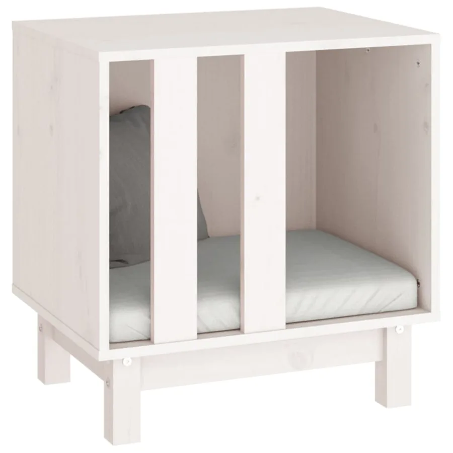 Niche pour chien Blanc 50x40x52 cm Bois de pin massif - 6