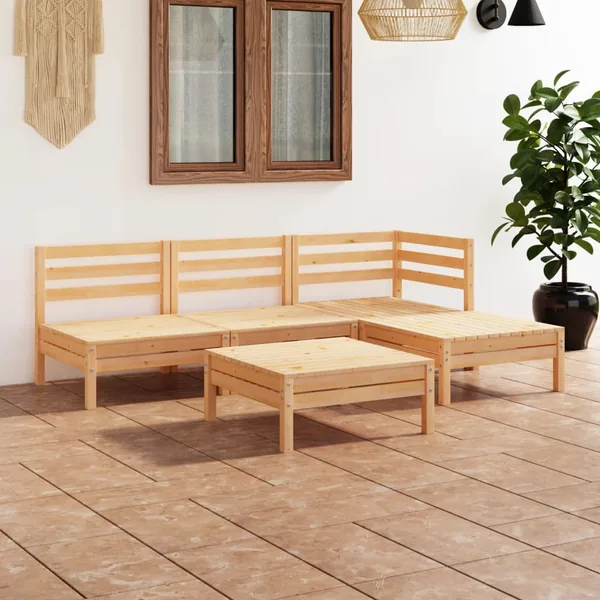 Salon de jardin 5 pcs Bois de pin massif