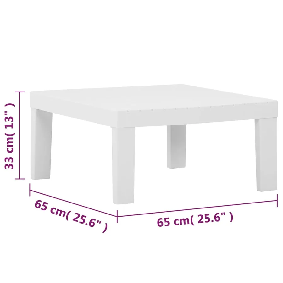 Salon de jardin 4 pcs avec coussins Plastique Blanc - 10
