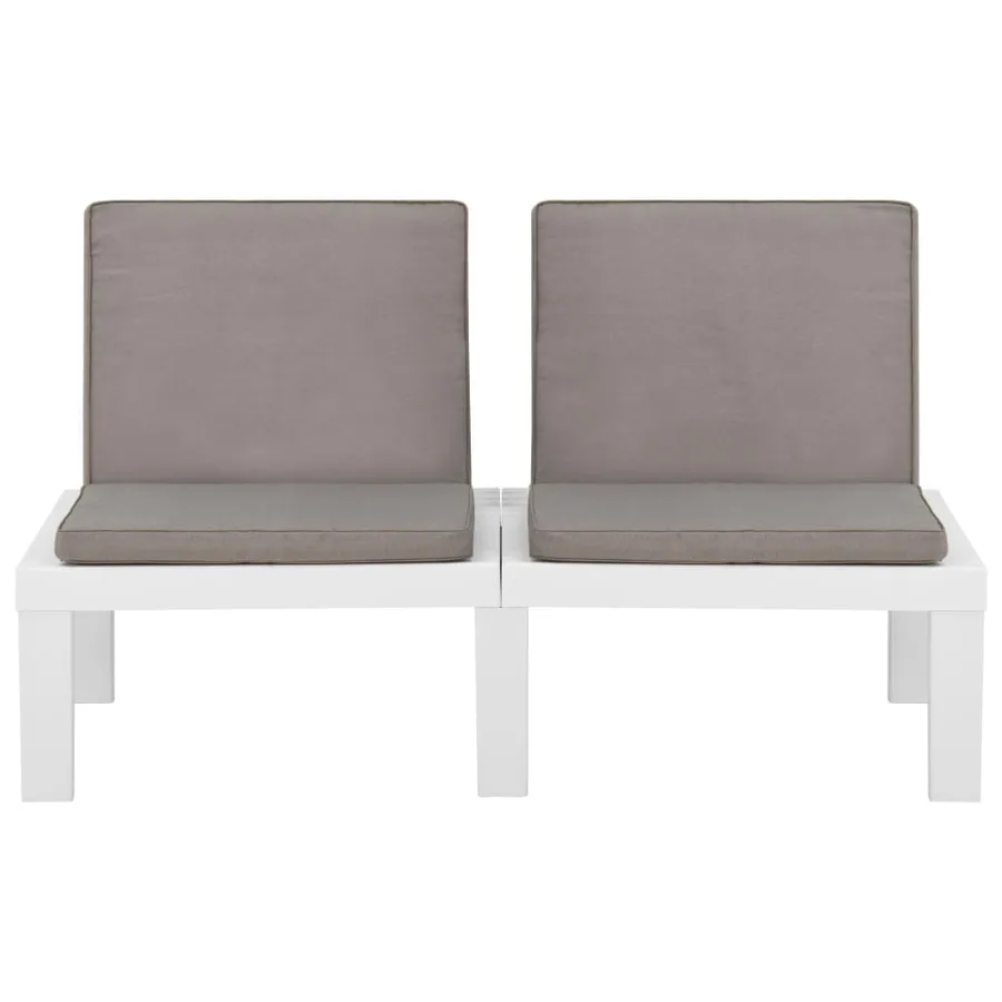 Salon de jardin 4 pcs avec coussins Plastique Blanc - 7