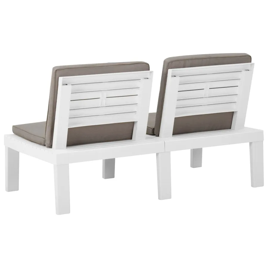 Salon de jardin 4 pcs avec coussins Plastique Blanc - 8