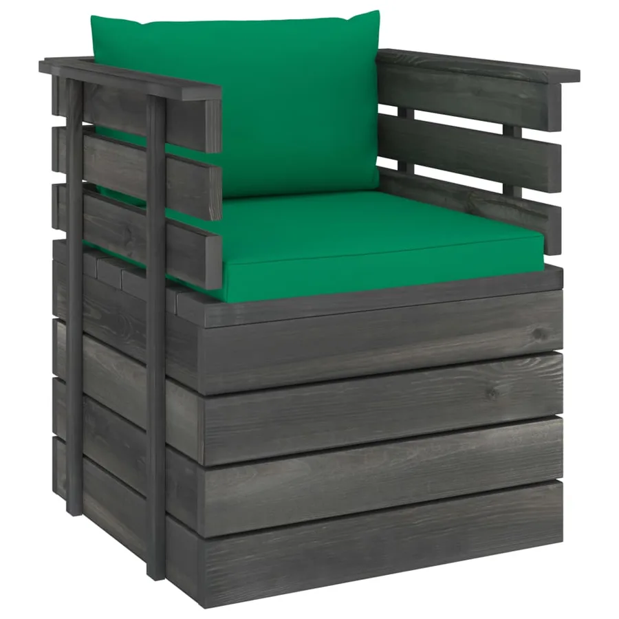 Fauteuil de jardin avec coussins Bois de pin - 2