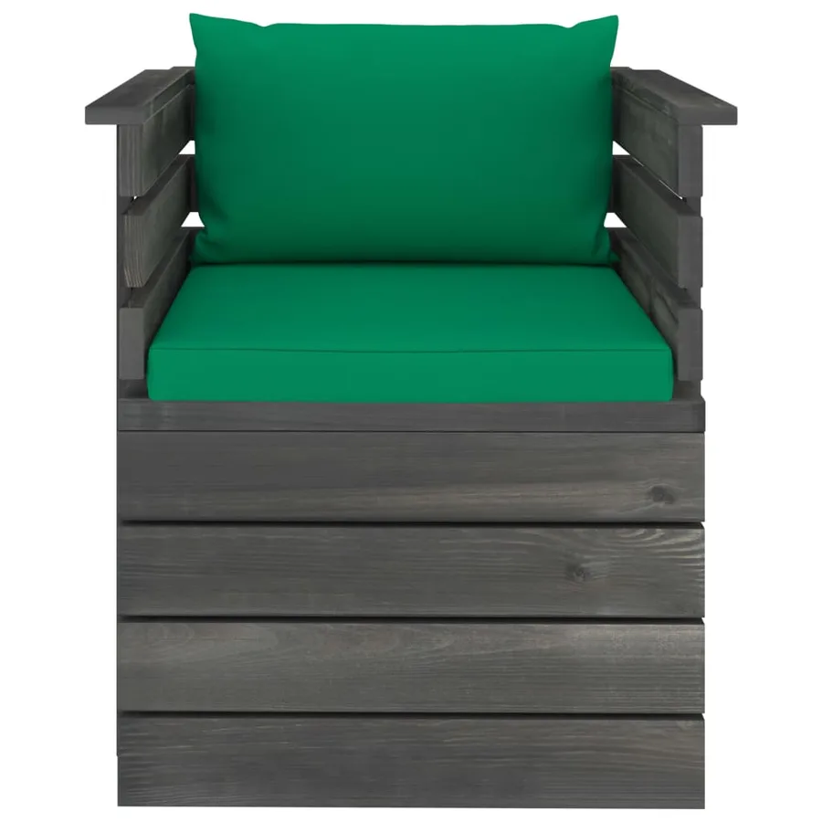 Fauteuil de jardin avec coussins Bois de pin - 3