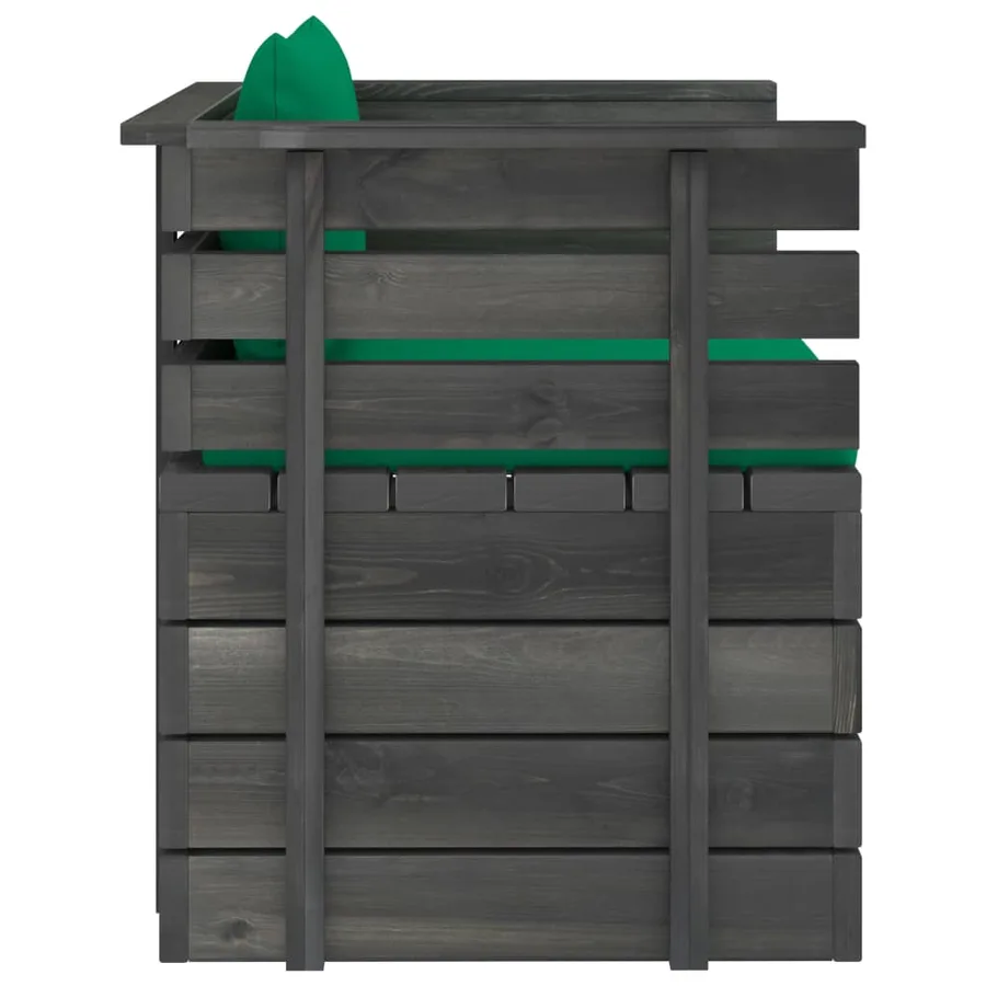 Fauteuil de jardin avec coussins Bois de pin - 4