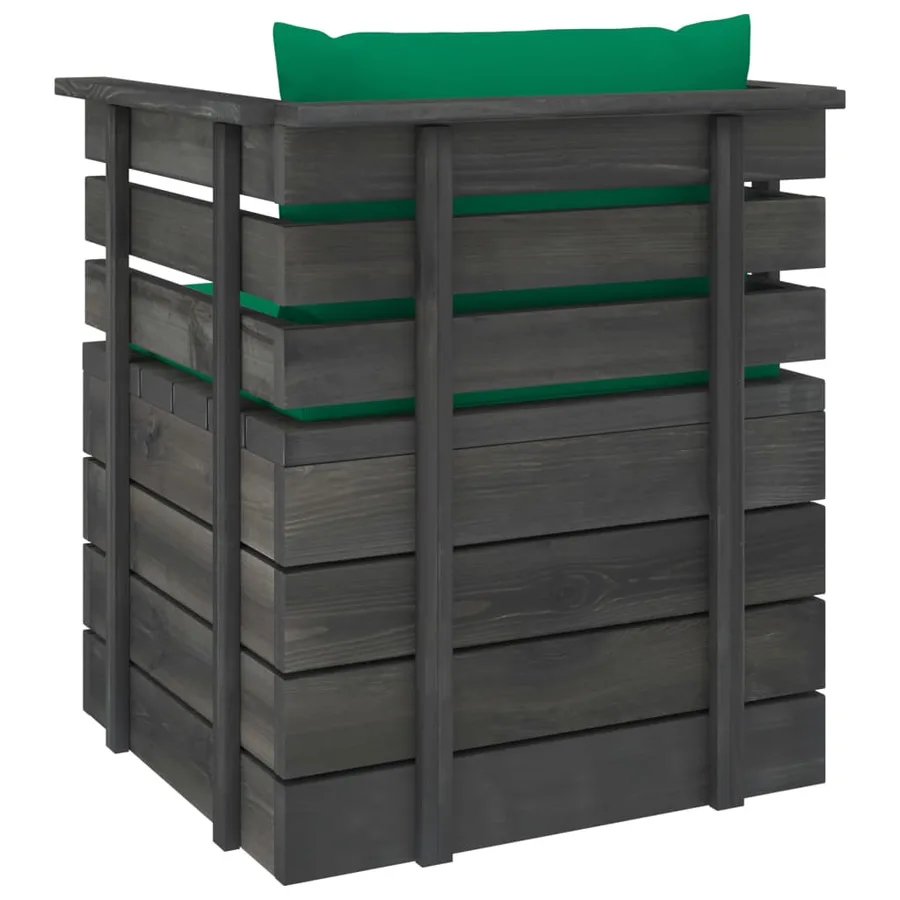 Fauteuil de jardin avec coussins Bois de pin - 5