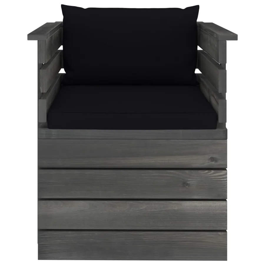 Fauteuil de jardin avec coussins Bois de pin - 3