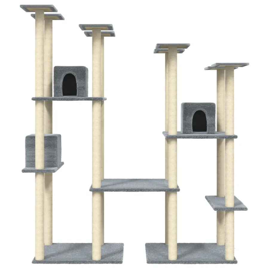 Arbre à chat avec griffoirs en sisal Gris clair 174 cm - 4