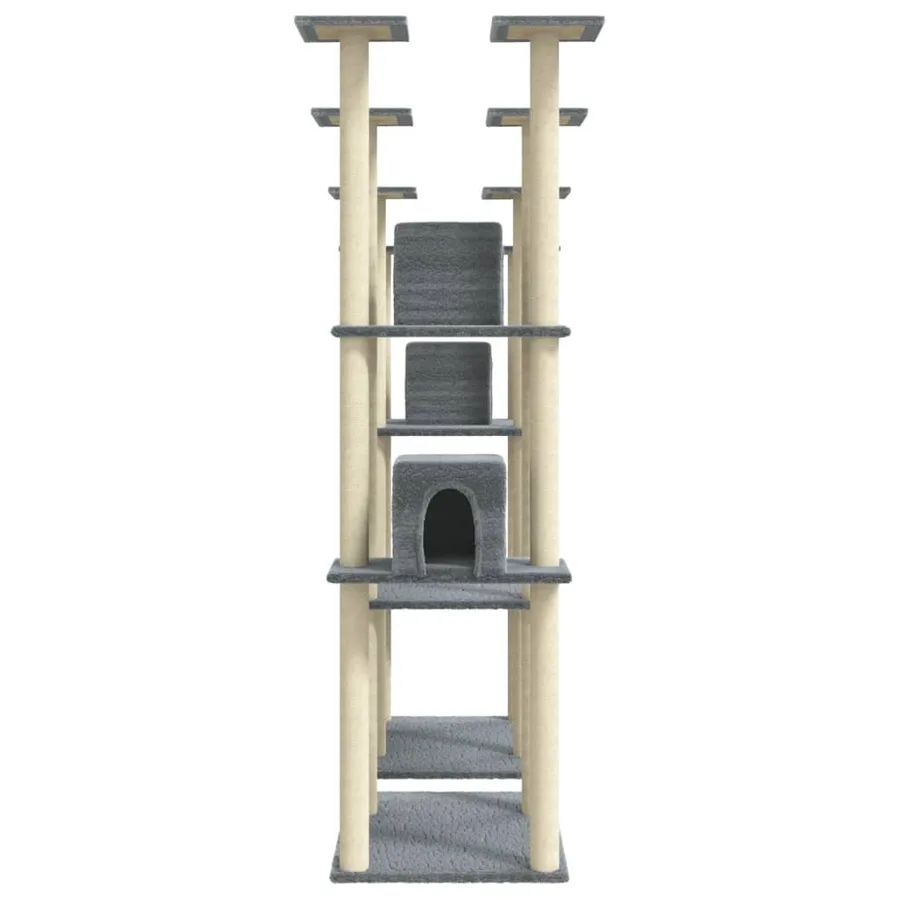 Arbre à chat avec griffoirs en sisal Gris clair 174 cm - 5