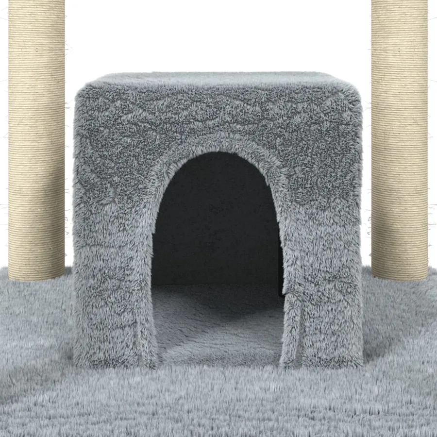 Arbre à chat avec griffoirs en sisal Gris clair 174 cm - 7
