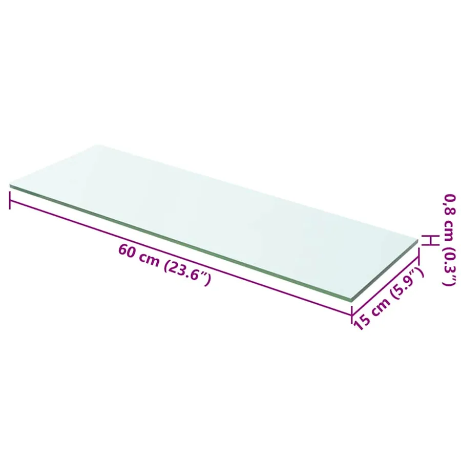 Panneau d’étagère Verre transparent 60 x 15 cm - 3