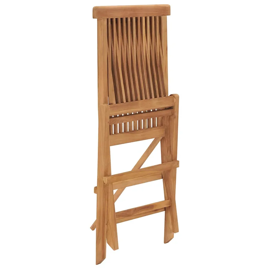 Ensemble à dîner d'extérieur pliable 5 pcs Bois solide de teck - 10