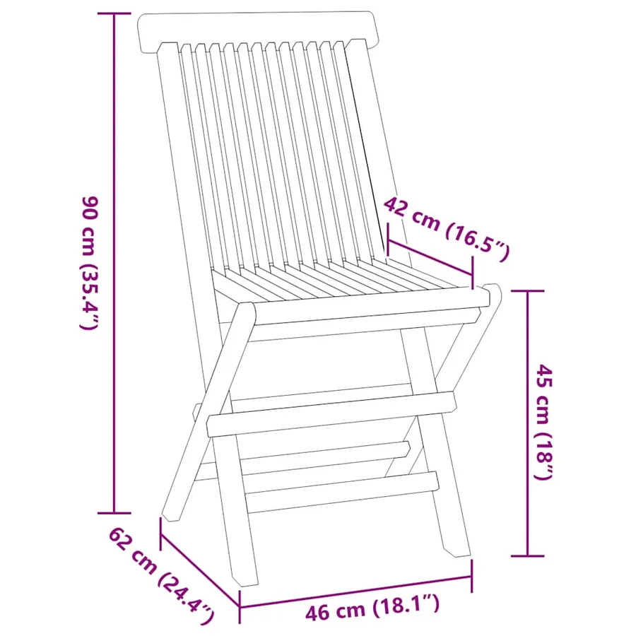 Ensemble à dîner d'extérieur pliable 5 pcs Bois solide de teck - 14