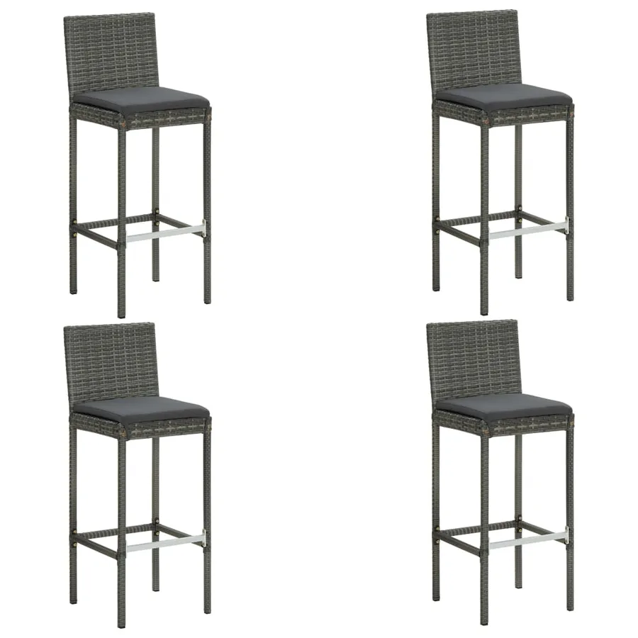 Ensemble de bar de jardin avec coussins 5 pcs Gris - 7