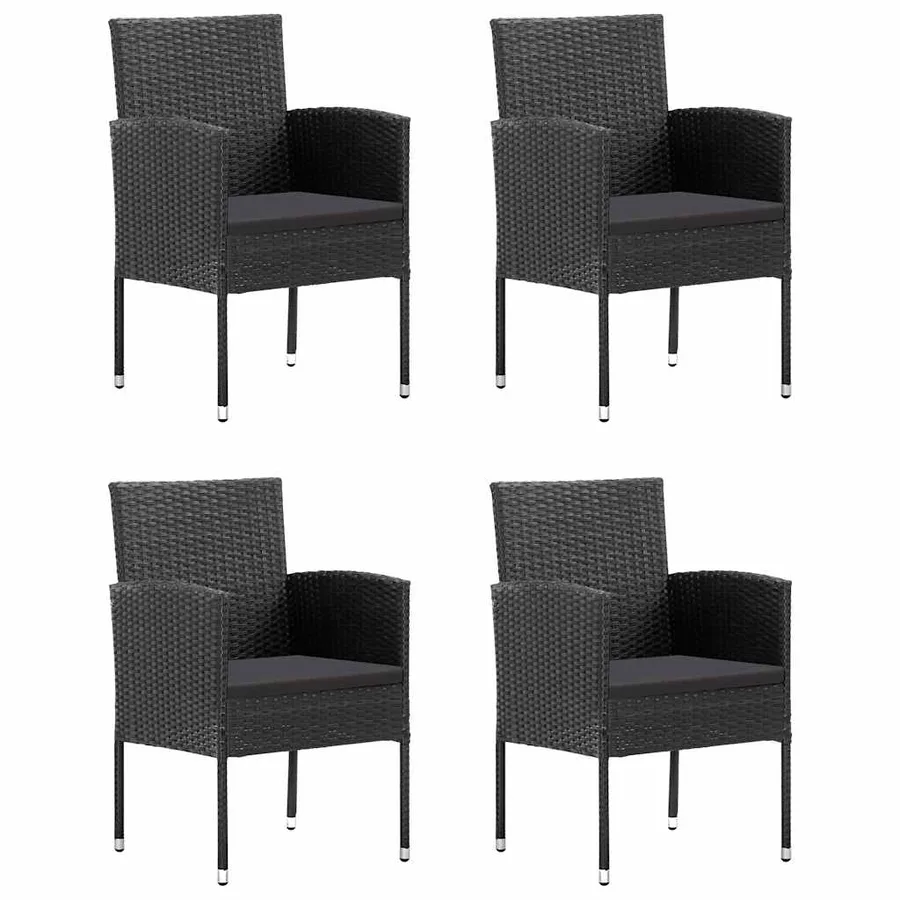 Ensemble à manger de jardin 5 pcs Noir - 2