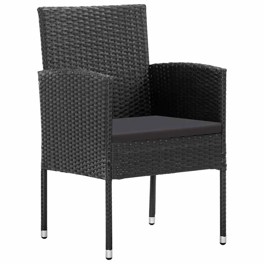 Ensemble à manger de jardin 5 pcs Noir - 3