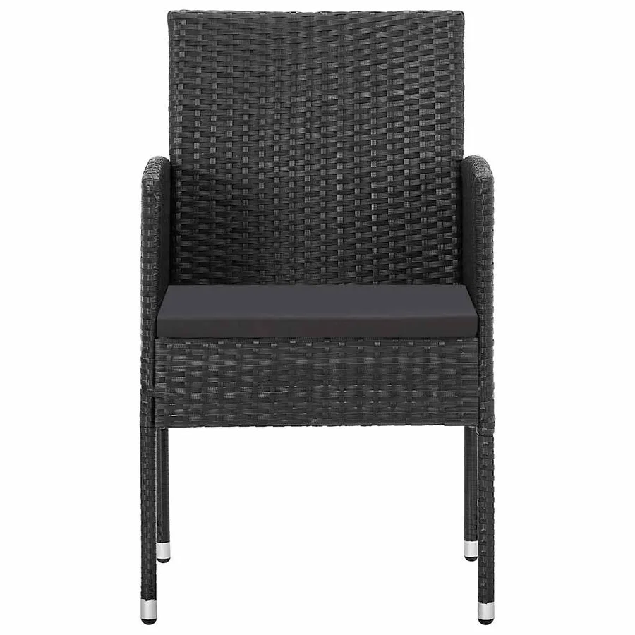 Ensemble à manger de jardin 5 pcs Noir - 4