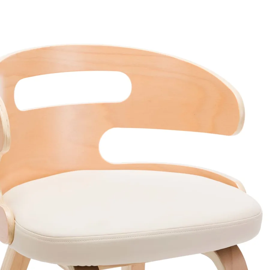 Chaises à manger lot de 2 crème bois courbé et similicuir - 6