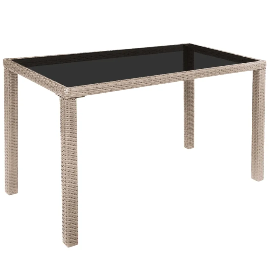 Ensemble à manger d'extérieur avec coussins 5 pcs Rotin Beige - 5