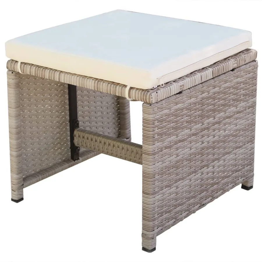 Ensemble à manger d'extérieur avec coussins 5 pcs Rotin Beige - 8