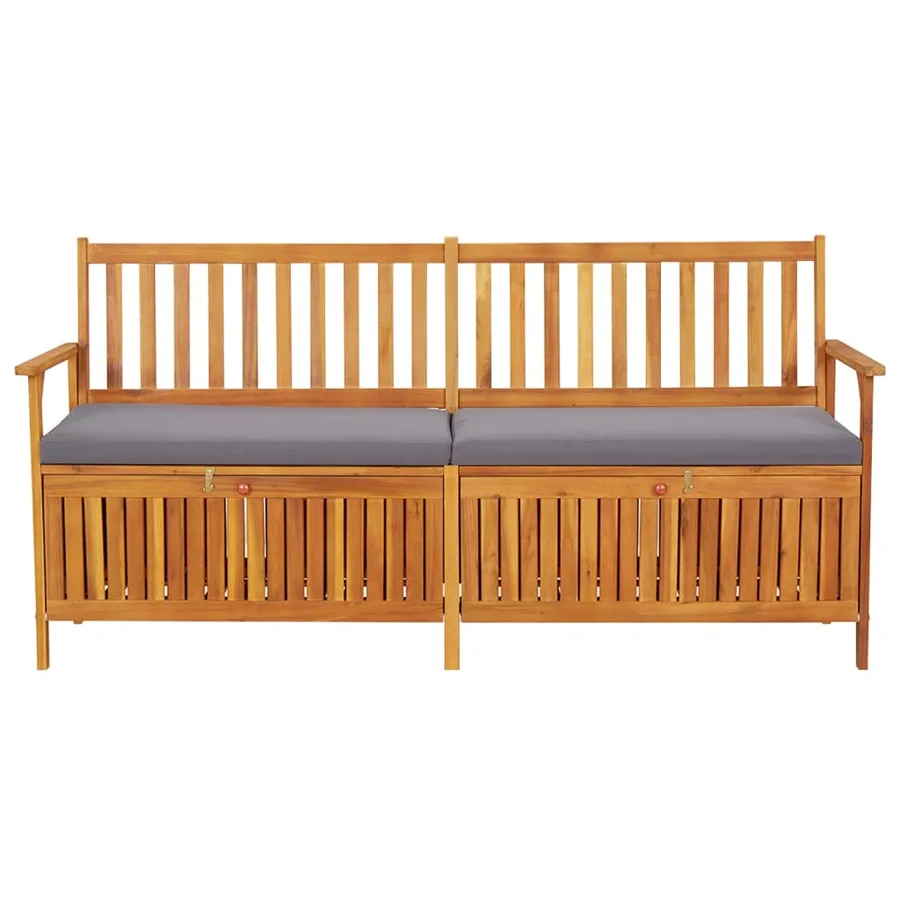 Banc de rangement avec coussin 170 cm Bois d'acacia solide - 2