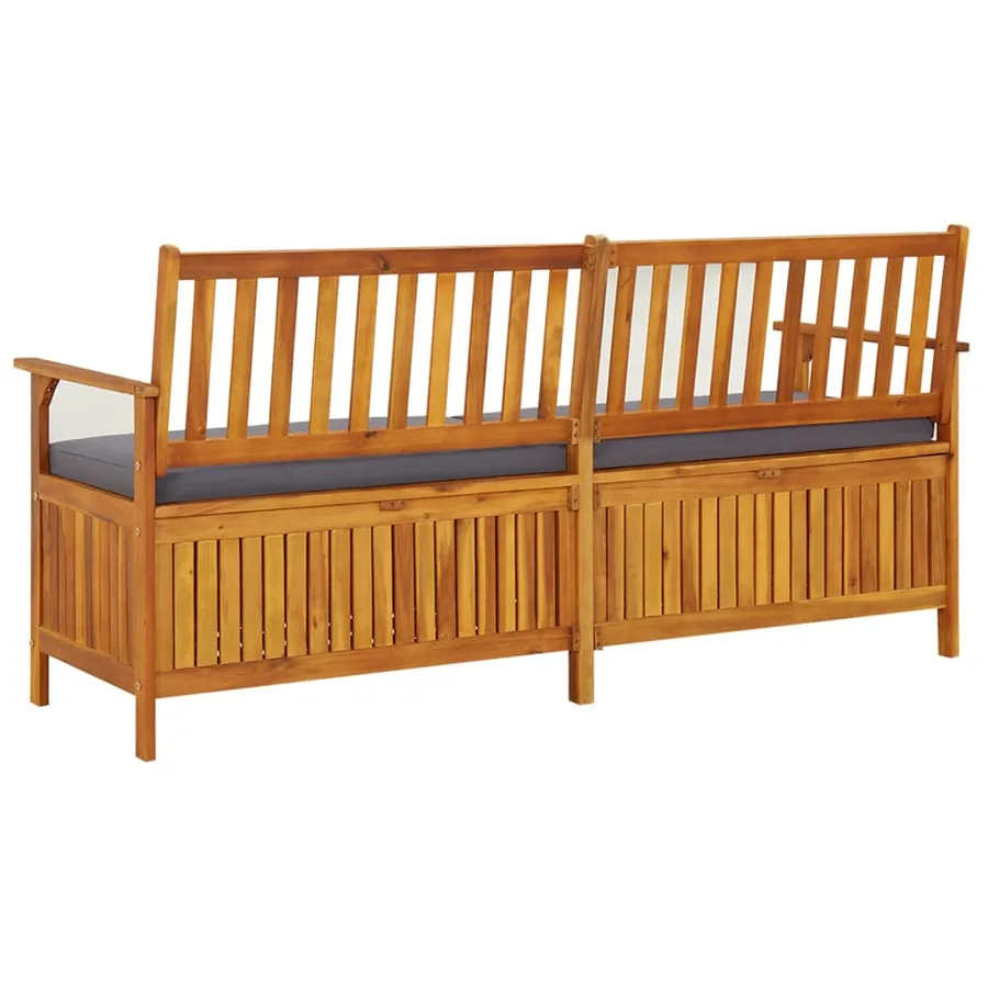 Banc de rangement avec coussin 170 cm Bois d'acacia solide - 4