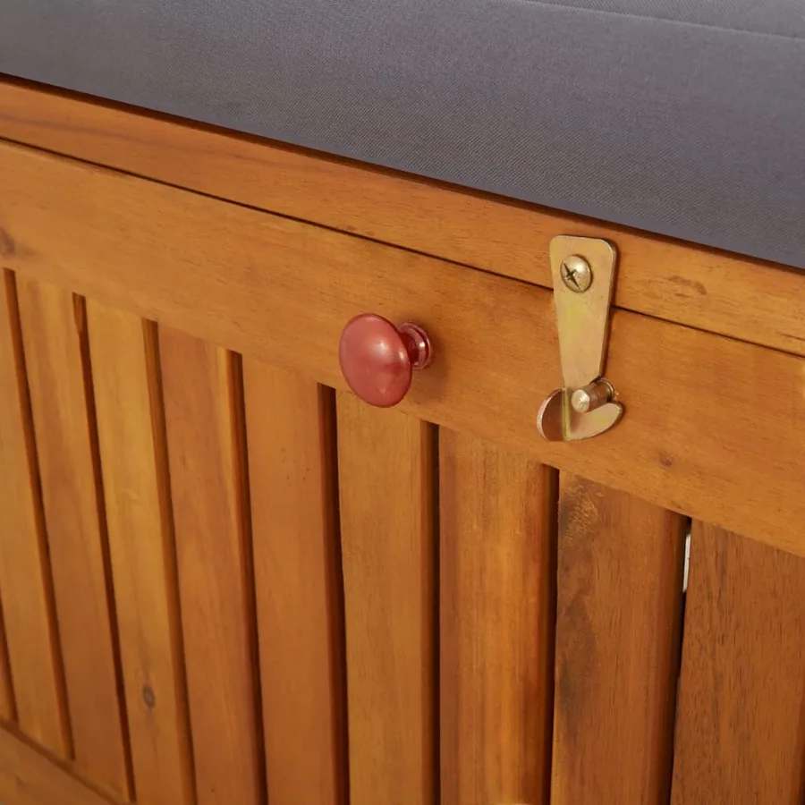 Banc de rangement avec coussin 170 cm Bois d'acacia solide - 7