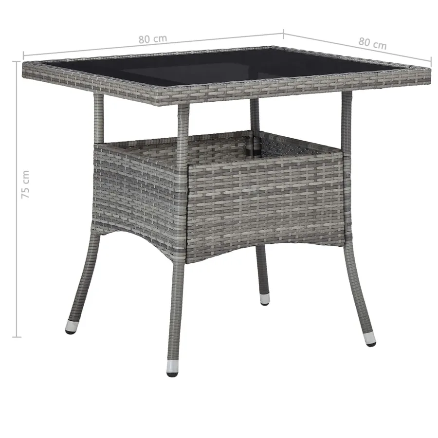 Ensemble à manger de jardin 5 pcs Gris Résine tressée et acacia - 11