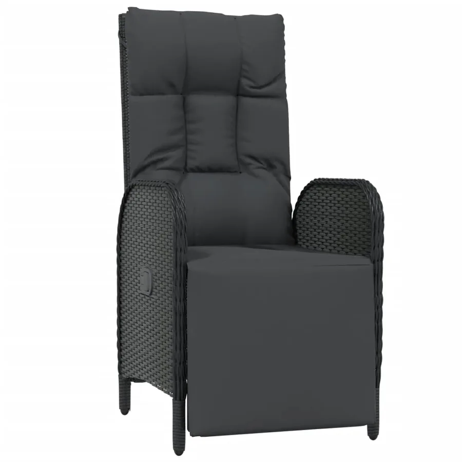 Ensemble à manger de jardin avec coussins 3 pcs Noir - 5