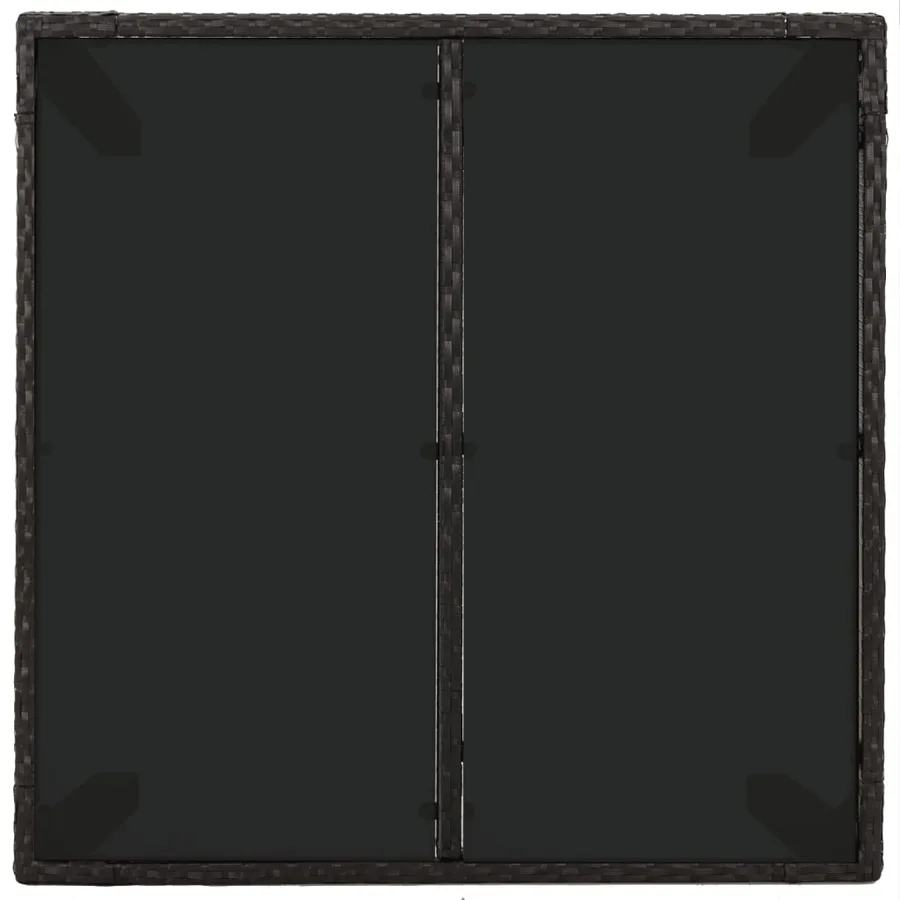 Ensemble à manger de jardin avec coussins 3 pcs Noir - 9