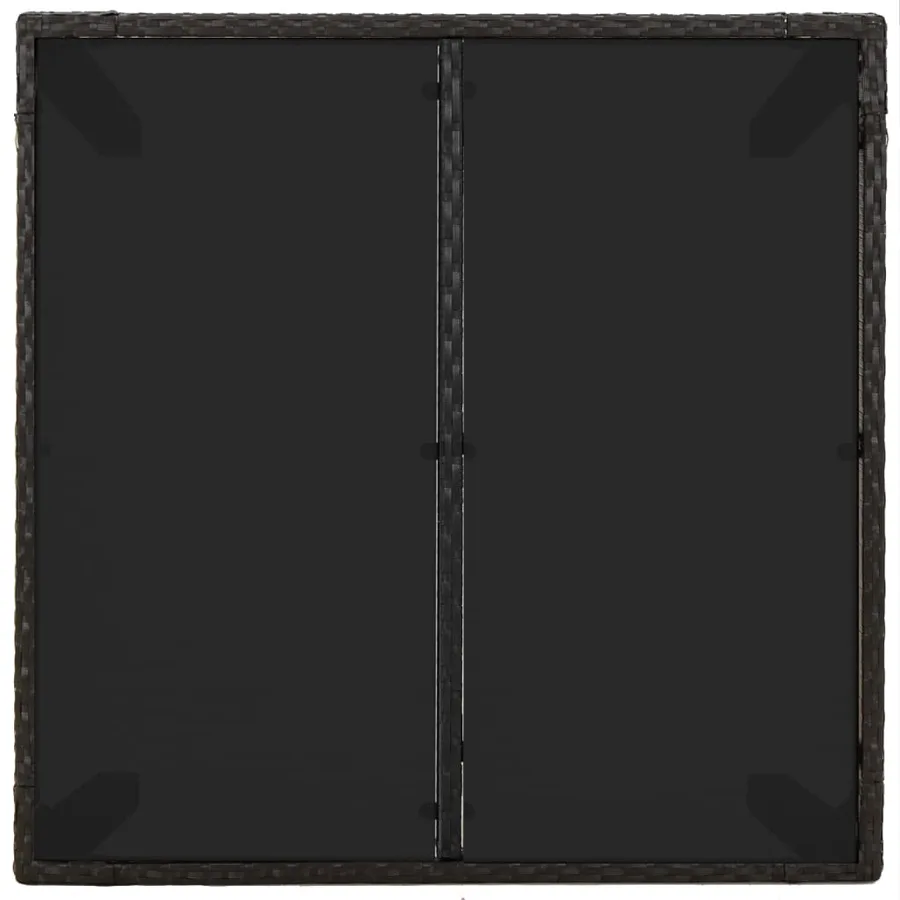 Ensemble à manger de jardin coussins 5pcs Noir Résine tressée - 12