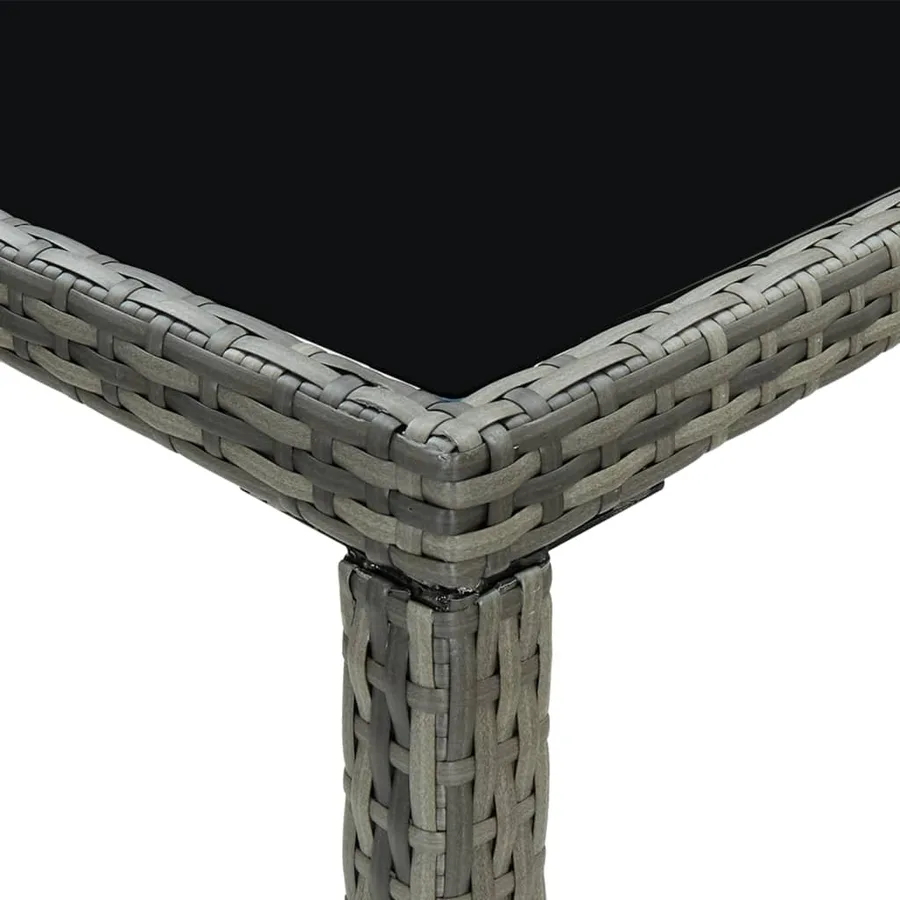 Ensemble de bar de jardin 7 pcs et coussins Résine tressée Gris - 13