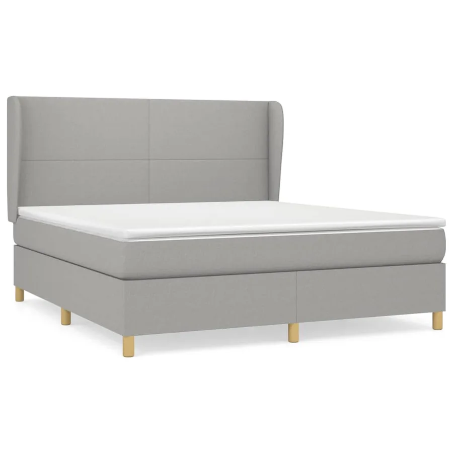 Sommier à lattes de lit avec matelas Gris clair 180x200cm Tissu - 2