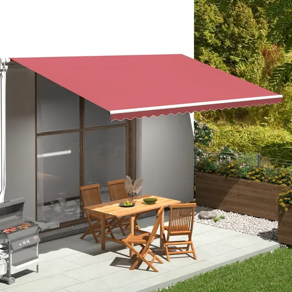 Tissu de remplacement pour auvent bordeaux rouge 5x3 m polyester