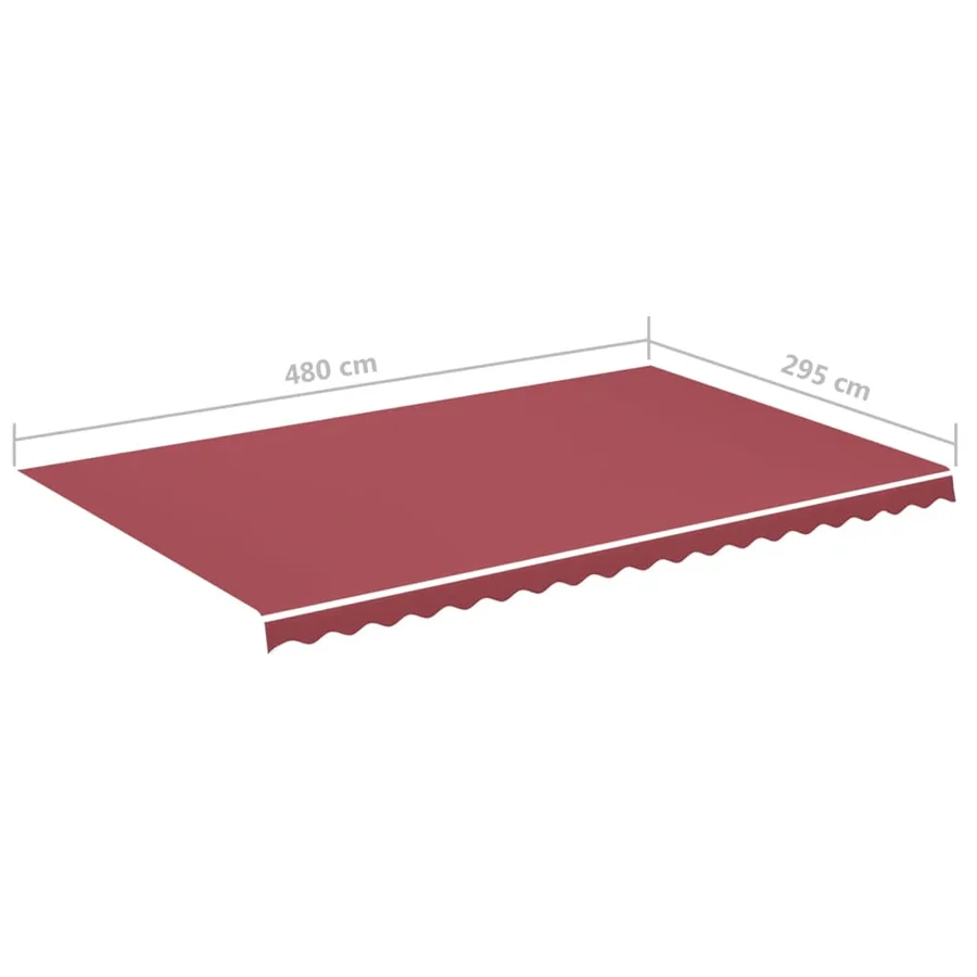 Tissu de remplacement pour auvent bordeaux rouge 5x3 m polyester - 6