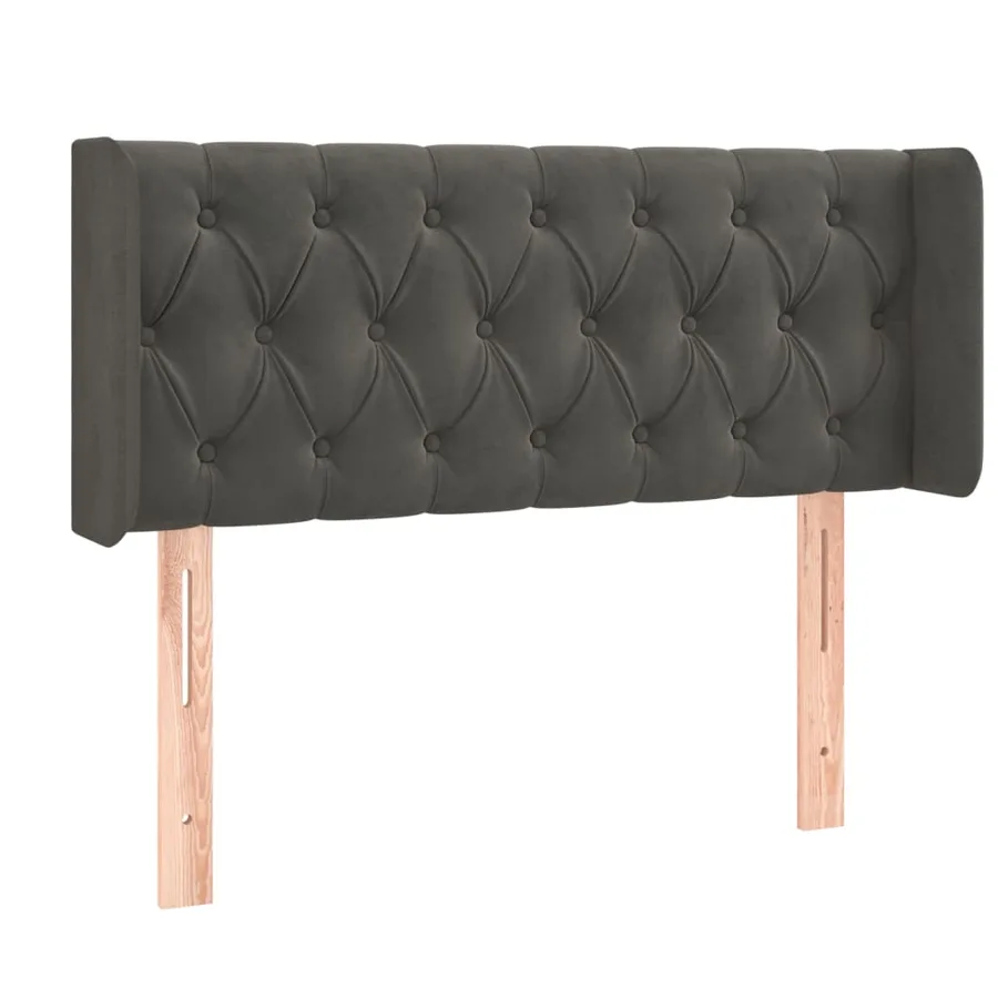 Tête de lit à LED Gris foncé 103x16x78/88 cm Velours - 3