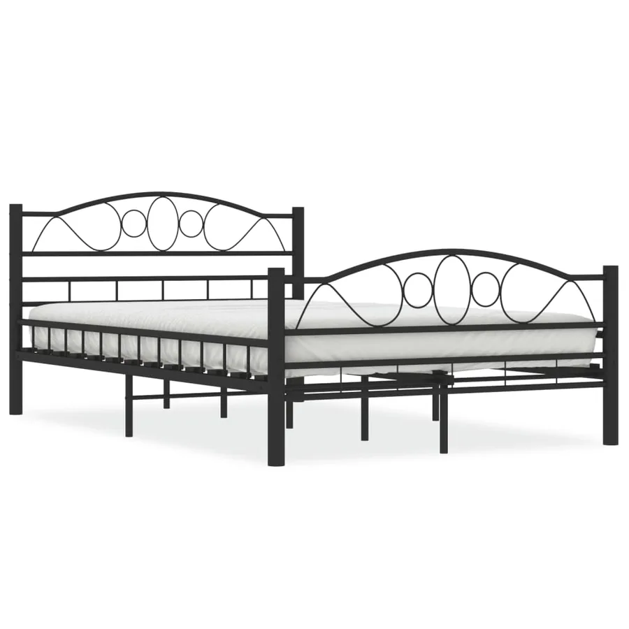 Cadre de lit sans matelas noir acier 120x200 cm - 2