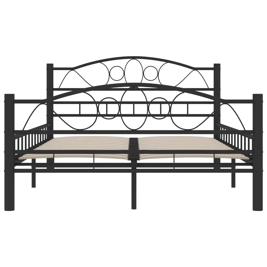 Cadre de lit sans matelas noir acier 120x200 cm - 5