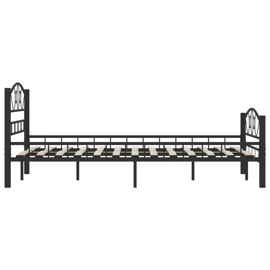 Cadre de lit sans matelas noir acier 120x200 cm - 6
